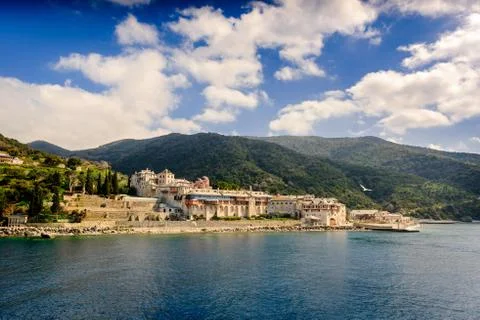 Monastery in Mount Athos Greece Foto stock