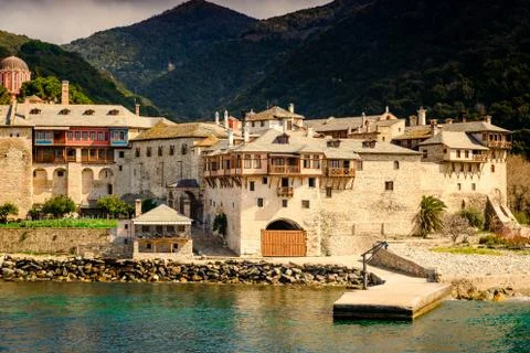 Monastery in Mount Athos Greece Stock Photos