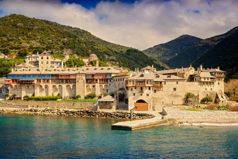 Monastery in Mount Athos Greece Stock Photos