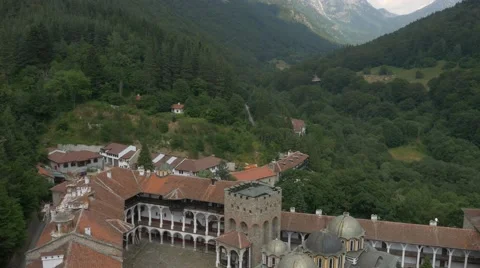 Monastery in the mountain Stock Footage 52613559