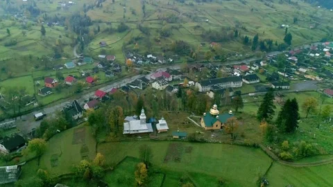 Monastery mountain in village, cute small architecture building Stock Footage 309918448