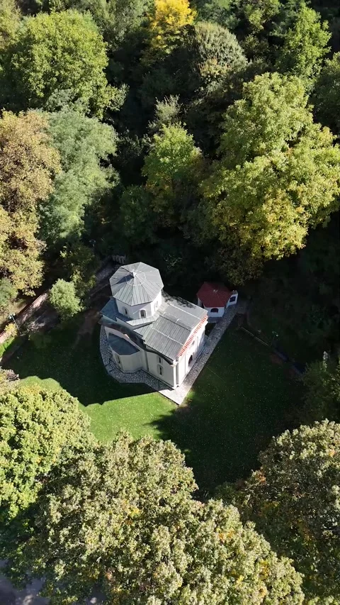 A monastery in the mountains Stock Footage 293129970