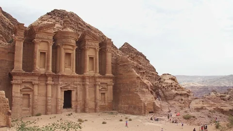 The Monastery or Ad Deir, ancient city of Petra, Jordan Stock Footage 112615590