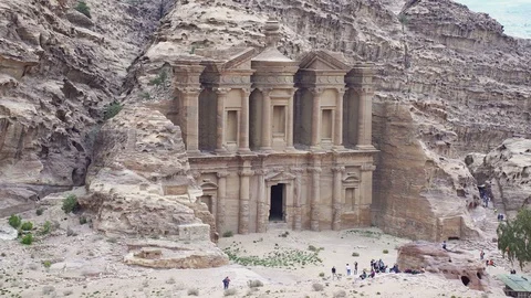 The Monastery or Ad Deir in the ancient city of Petra, Jordan Stock Footage 112625606