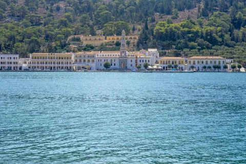 Monastery at Panormitis. Island of Symi Dodecanese. Islands Aegean Sea. Greec Stock Photos