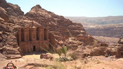 The Monastery In Petra From A Distance Stock Footage 248724570