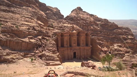 The Monastery In Petra From A Distance Stock Footage 248724571