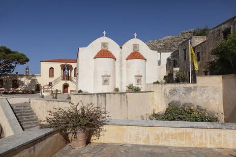 The monastery Piso Preveli - functioning monastery in Crete, Greece Stock Photos