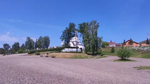 Monastery on the river bank Stock Footage 244047253