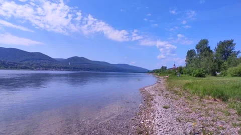 Monastery on the river bank Stock Footage 244047304
