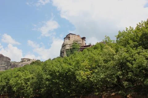 Monastery of Rousanou (St. Barbara) in Meteora rock formation Kalambaka Greec Foto stock