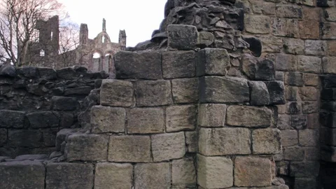 Monastery Ruin Pan | Close Up Video stock 129089078