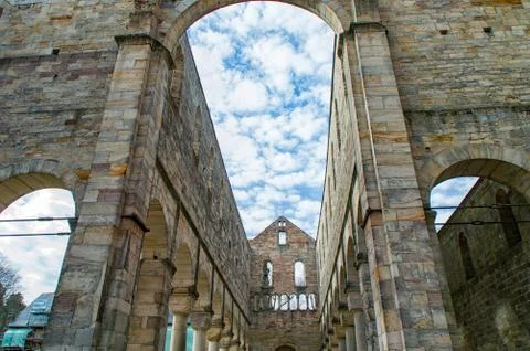 Monastery ruins in Paulinzella in Thuringia Stock Photos