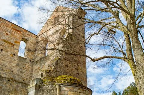 Monastery ruins in Paulinzella in Thuringia Stock Photos