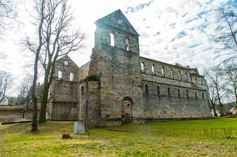 Monastery ruins in Paulinzella in Thuringia Stock Photos