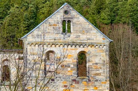 Monastery ruins in Paulinzella in Thuringia Stock Photos