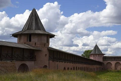 Monastery of Saint Euthymius wall in Suzdal, Russia Stock Photos