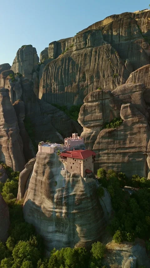 Monastery of Saint Nicholas Anapausas, Meteora, Greece Stock-Footage 343938227