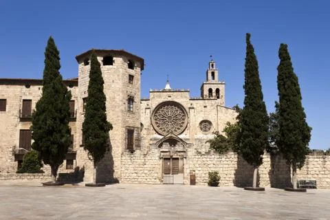 Monastery of Sant Cugat Stock Photos