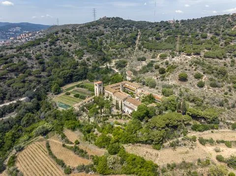 Monastery of Sant Jeroni de la Vall de Betlem or Murta in Badalona Stock Photos