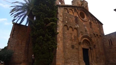 The Monastery of Sant Pau de Camp in Barcelona Stock Footage 96334548