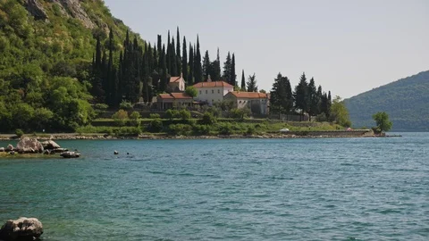 Monastery at the sea shore Stock Footage 90133098