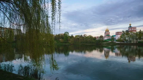 Monastery on the shores of Lake Stock Footage 62842089