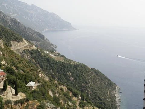 The Monastery of Simonos Petras is a monastery built on Mount Athos Stock-Fotos