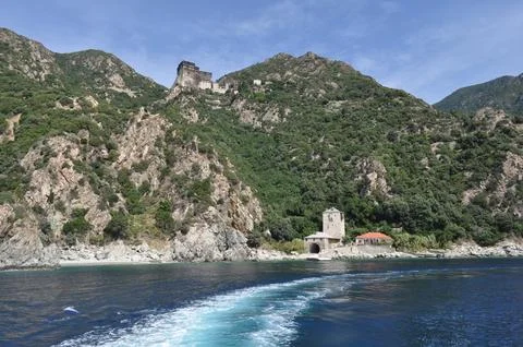 The Monastery of Simonos Petras is a monastery built on Mount Athos Stock-Fotos