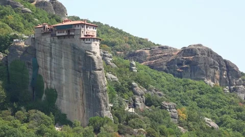 Monastery of St. Barbara or Roussanou, Meteora Greece Video stock 298864730