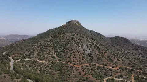 Monastery of Stavrovouni. View of the mountain where the Monastery stands. Stock Footage 195947864