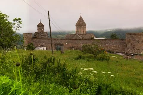 Monastery at sunset in Armenia Foto stock