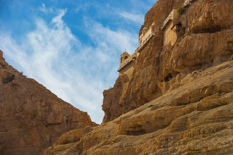 The Monastery of the Temptation in Jericho, Palestine Foto stock