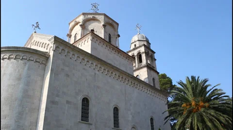 Monastery, tilt down, grass Stock Footage 32674835