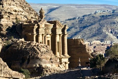 Monastery tomb Petra Stock Photos