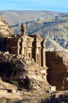 Monastery tomb Petra Foto stock