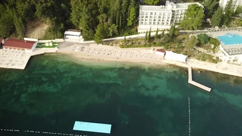 Monastery, top view. The domes of the monastery and the bell tower. Stock Footage 221548951
