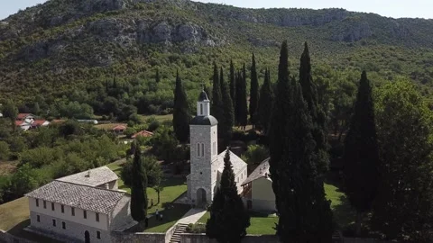 Monastery Tower: Among Tall Trees Stock Footage 304519155