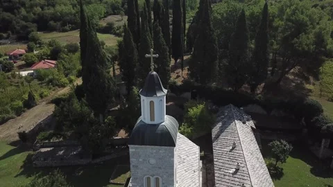 Monastery Tower: A Sanctuary Among Trees Stock Footage 304519182