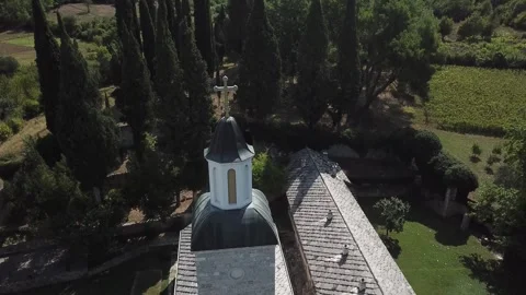 Monastery Tower: A Sanctuary Among Trees Stock Footage 304519197