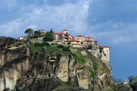 Monastery of Varlaam monastery and Monastery of Rousanou in famous greek tour Stock Photos