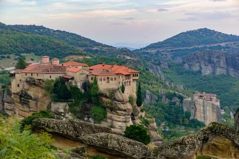 Monastery of Varlaam on the rock, the second largest Eastern Orthodox monaste Stock Photos