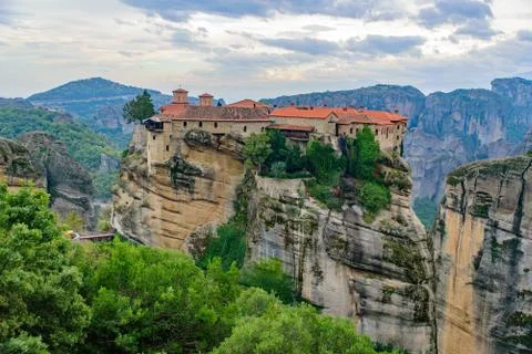 Monastery of Varlaam on the rock, the second largest Eastern Orthodox monaste Stock Photos