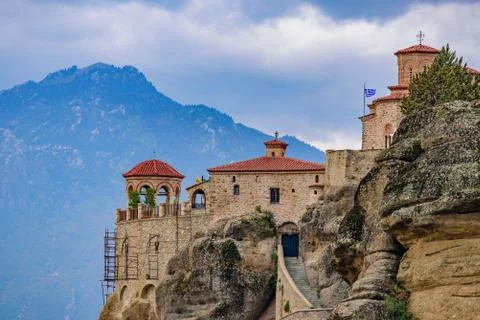 Monastery of Varlaam on the rock, the second largest Eastern Orthodox monaste Stock Photos