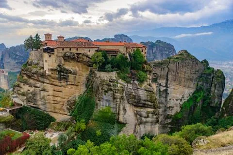Monastery of Varlaam on the rock, the second largest Eastern Orthodox monaste Stock Photos
