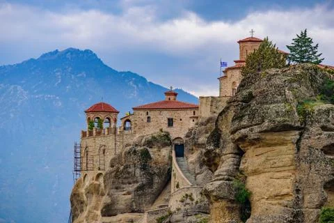 Monastery of Varlaam on the rock, the second largest Eastern Orthodox monaste Stock Photos