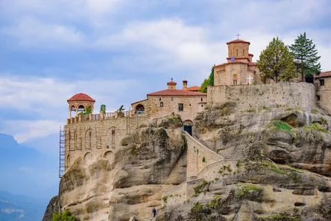 Monastery of Varlaam on the rock, the second largest Eastern Orthodox monaste Stock Photos