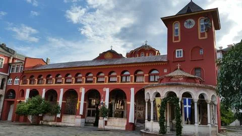 The Monastery of Vatopedi is a monastery built on Mount Athos Stock Photos