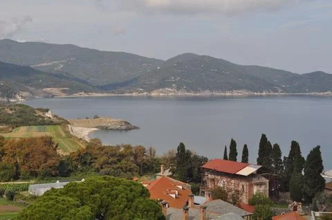 The Monastery of Vatopedi is a monastery built on Mount Athos Foto stock