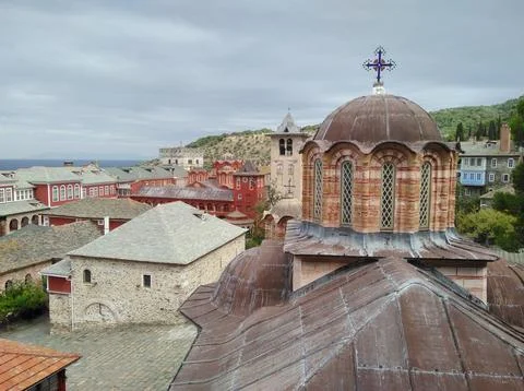The Monastery of Vatopedi is a monastery built on Mount Athos Foto stock